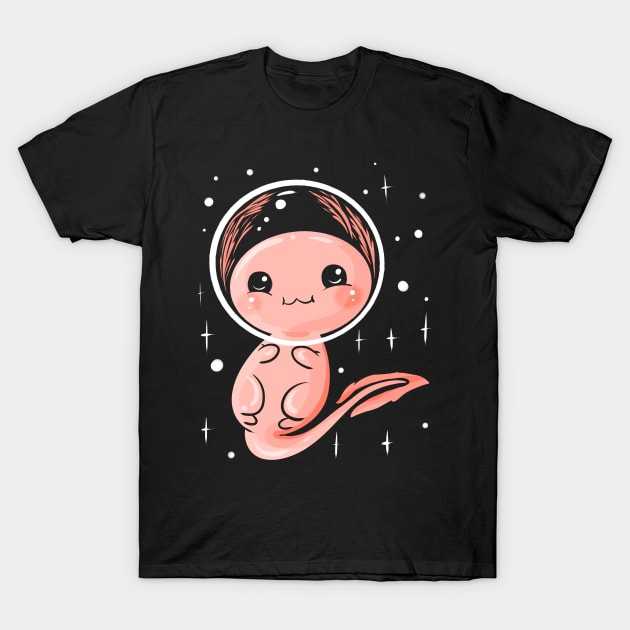 Axolotl in Space Kawaii T-Shirt by ChrisselDesigns